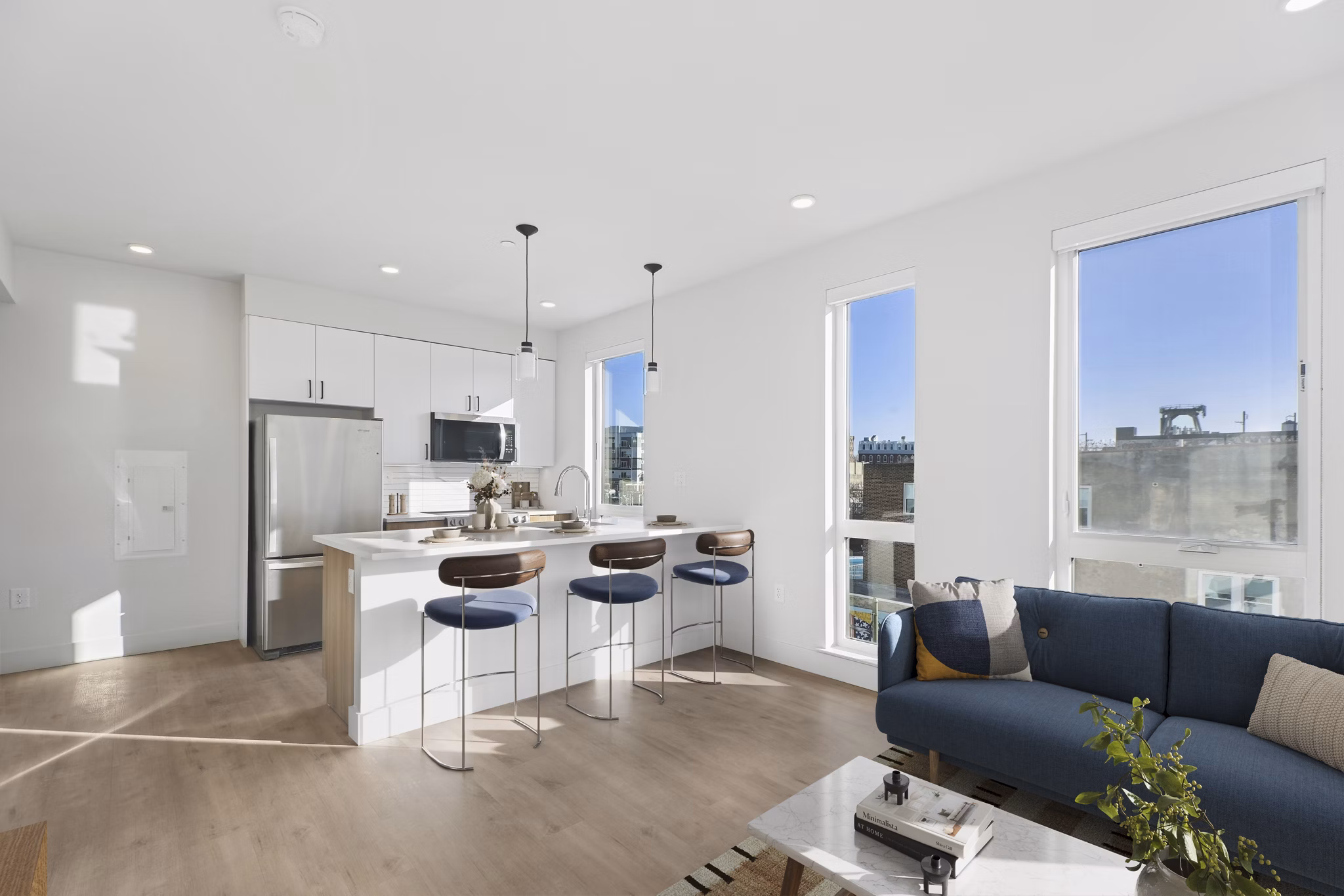 living room at Via Callowhill Apartments