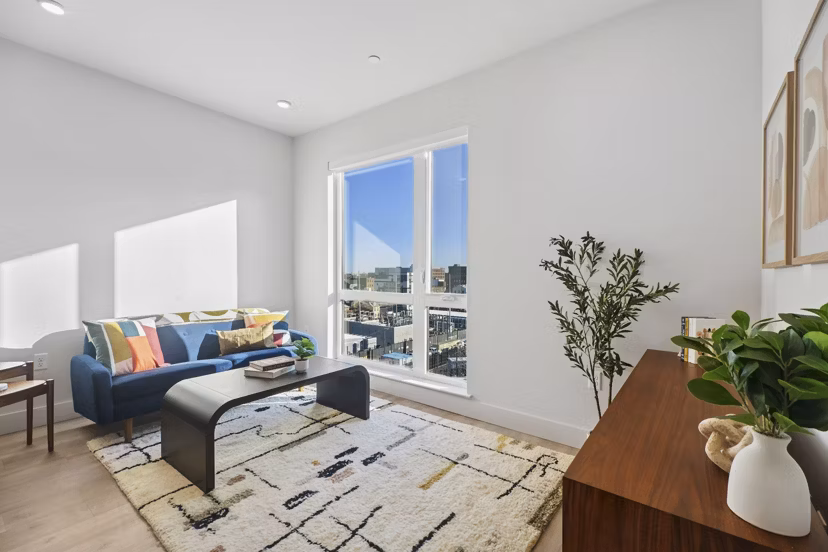 living room at Via Callowhill Apartments