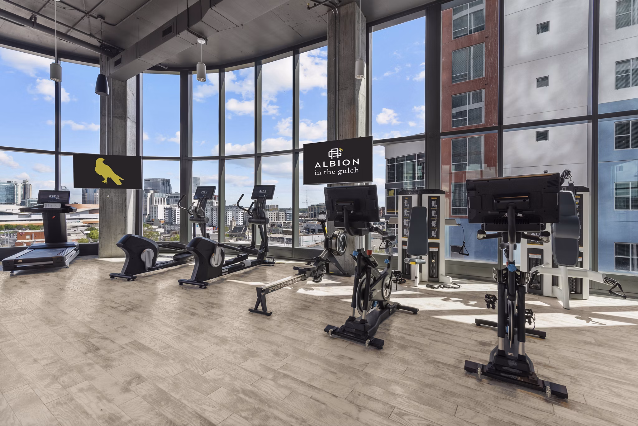 fitness center at Albion in the Gulch Apartments