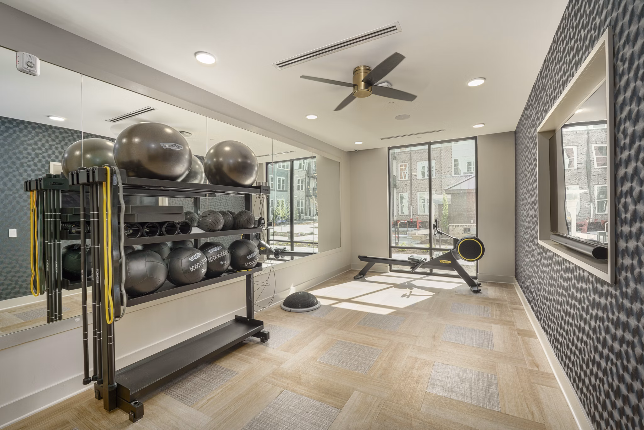 fitness center at Signal at Medallion Park Apartments
