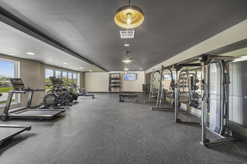 fitness center at The Duncan Apartments 