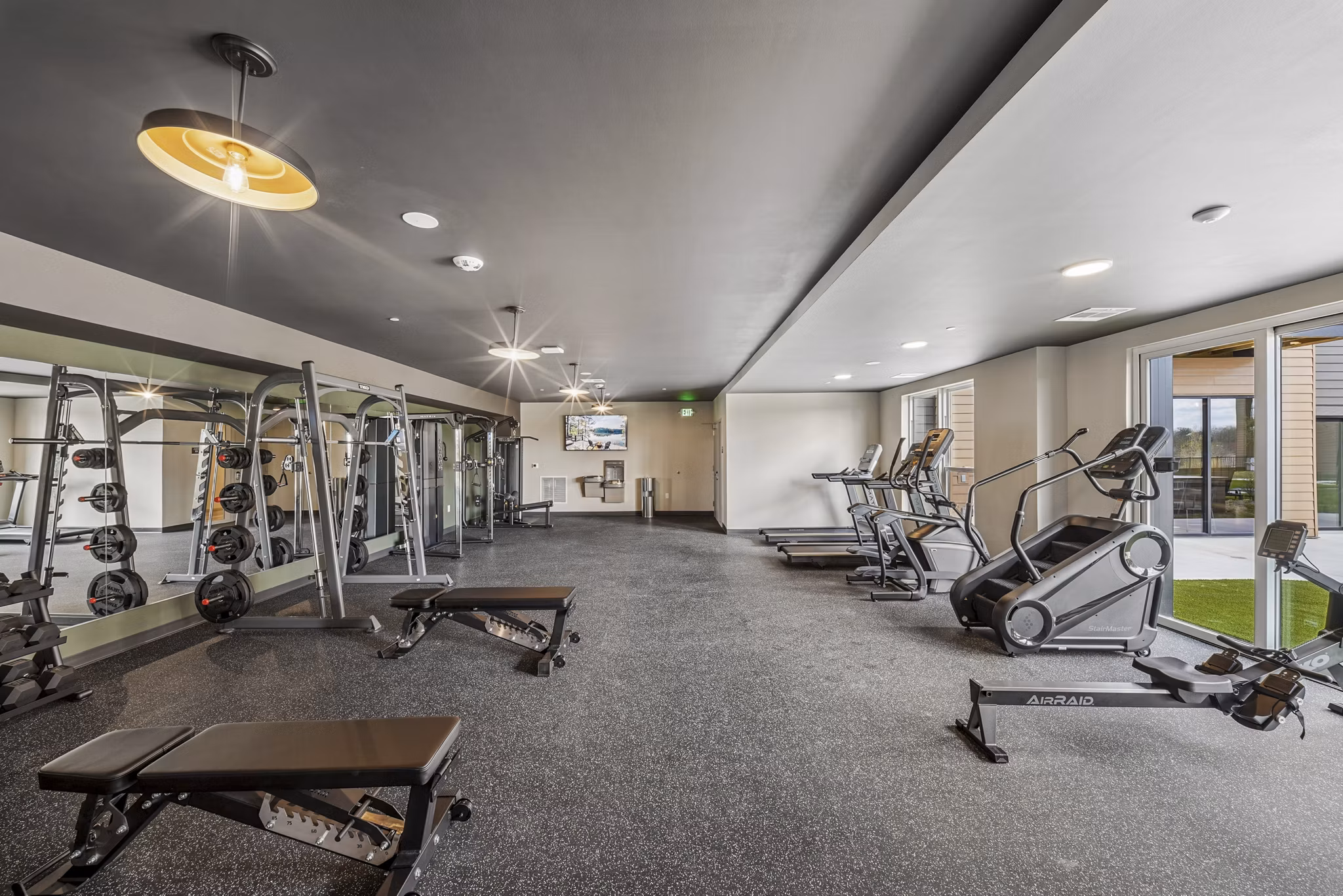 fitness center at The Duncan Apartments