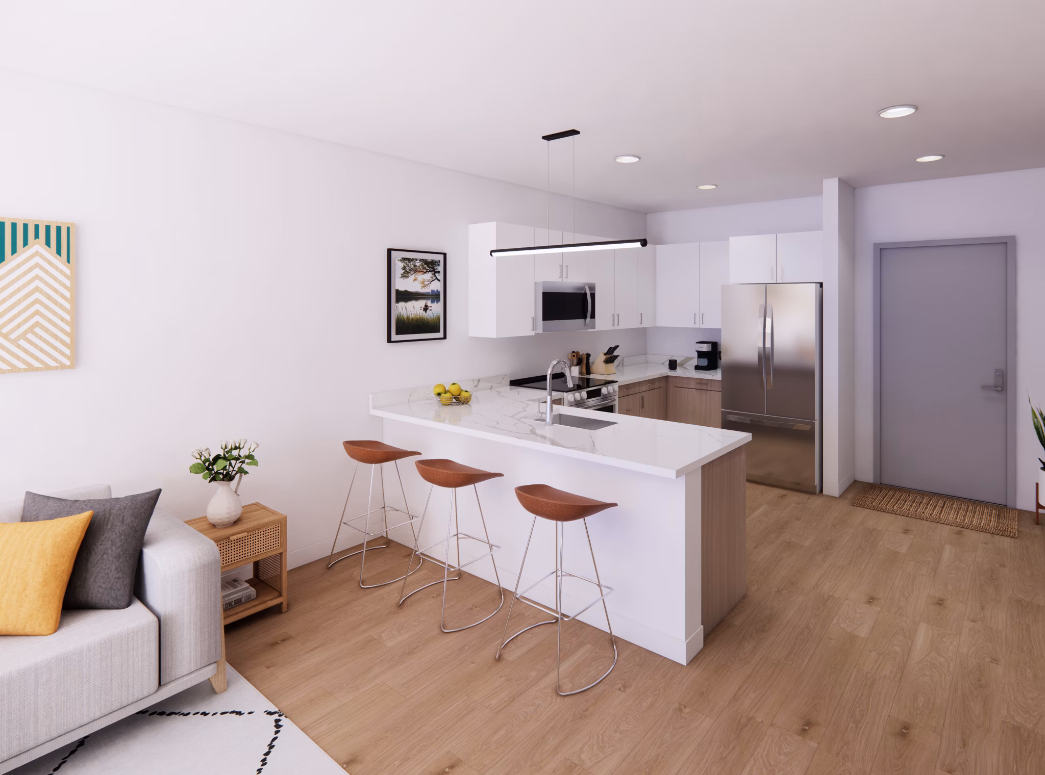 living room at The Duncan Apartments 