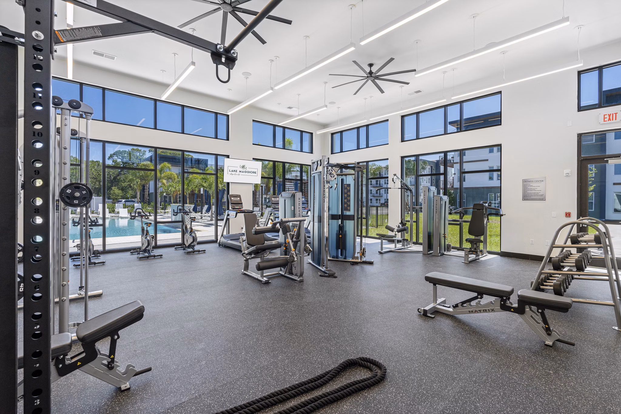 fitness center at Lake Maggiore Apartments