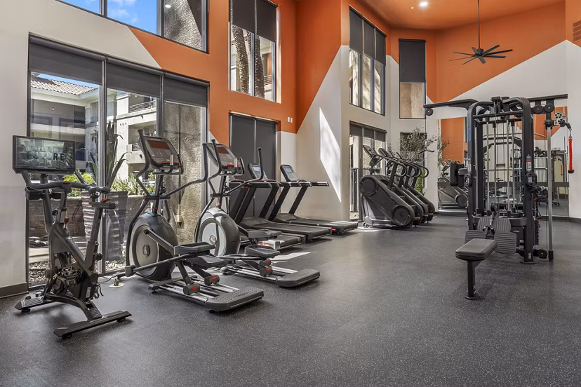 fitness center at Konrad Apartments