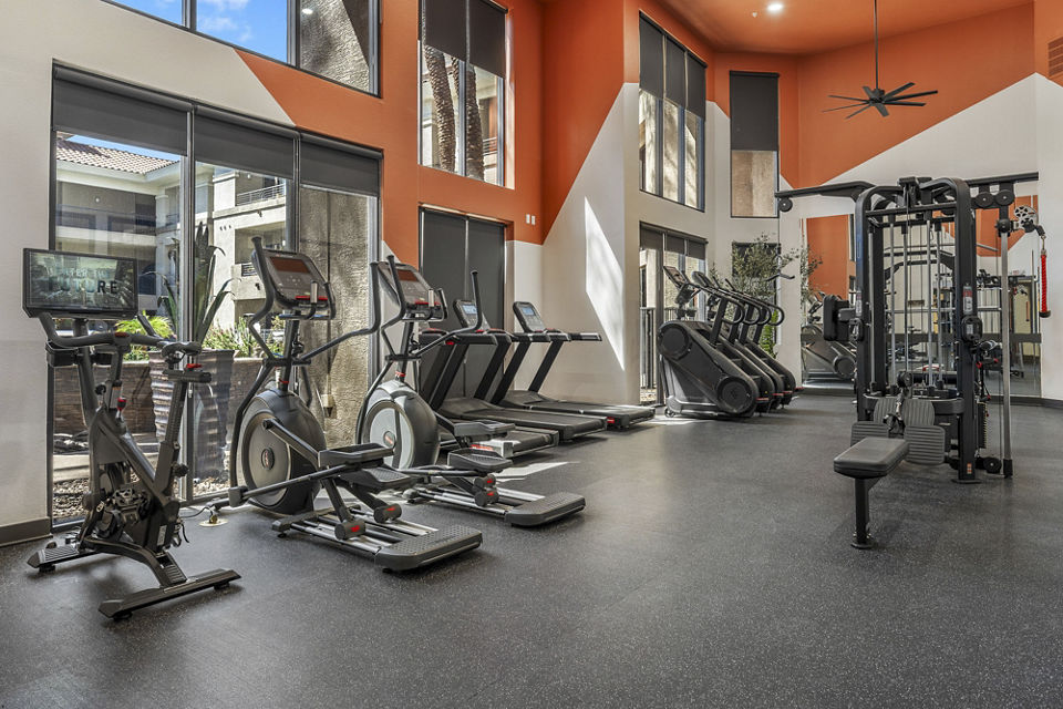 fitness center at Konrad Apartments