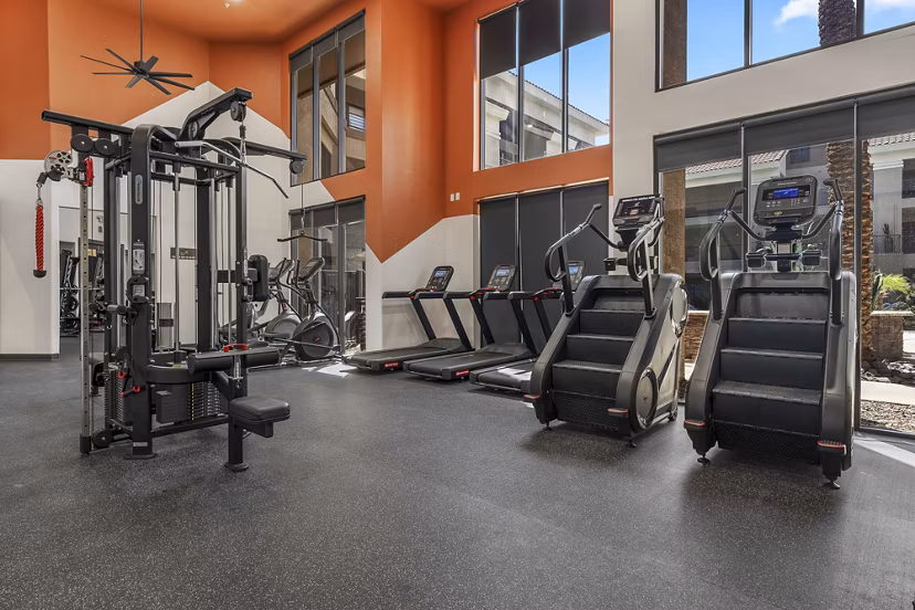 fitness center at Konrad Apartments