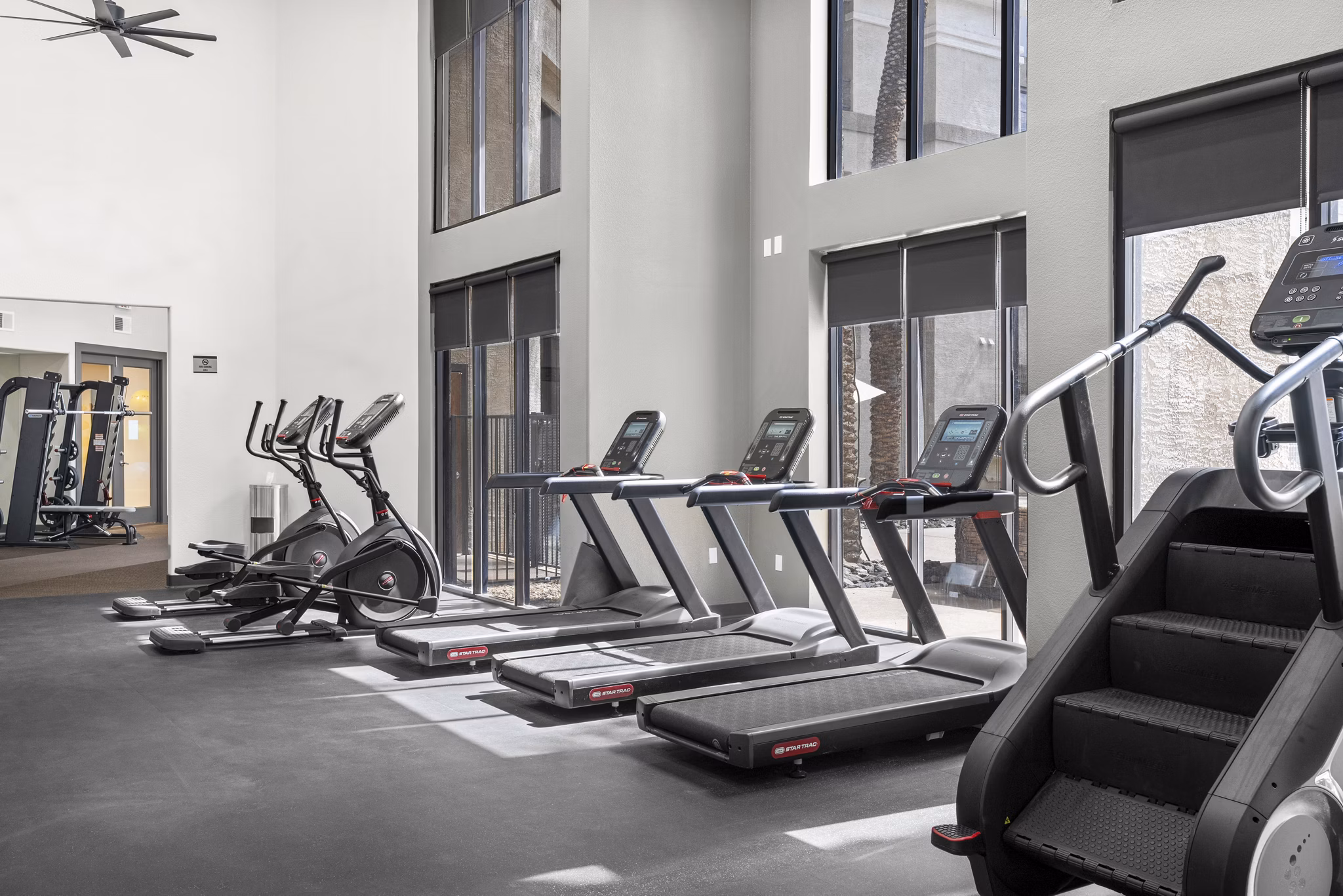 fitness center at Konrad Apartments