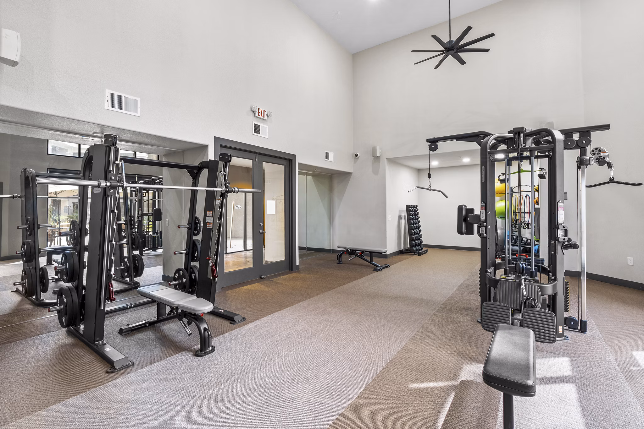 fitness center at Konrad Apartments