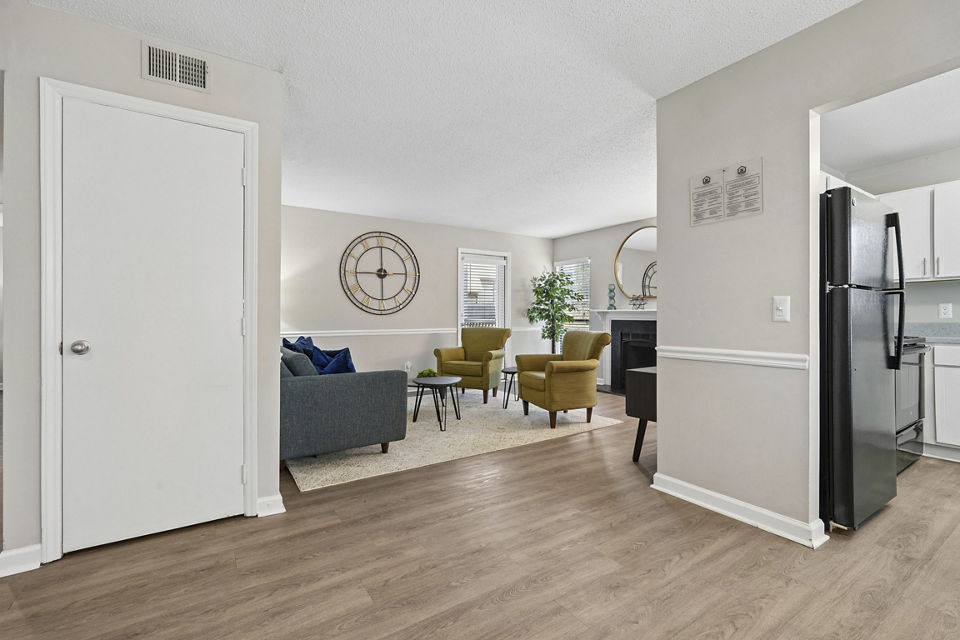 living room at The Brook Apartments