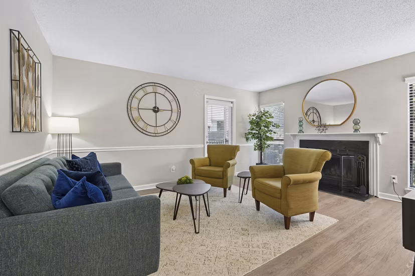 living room at The Brook Apartments