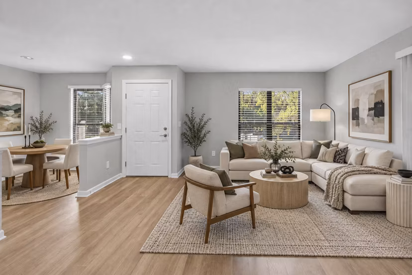 living room at The Brook Apartments