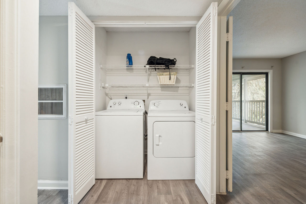 Laundry room at The Brook Apartments