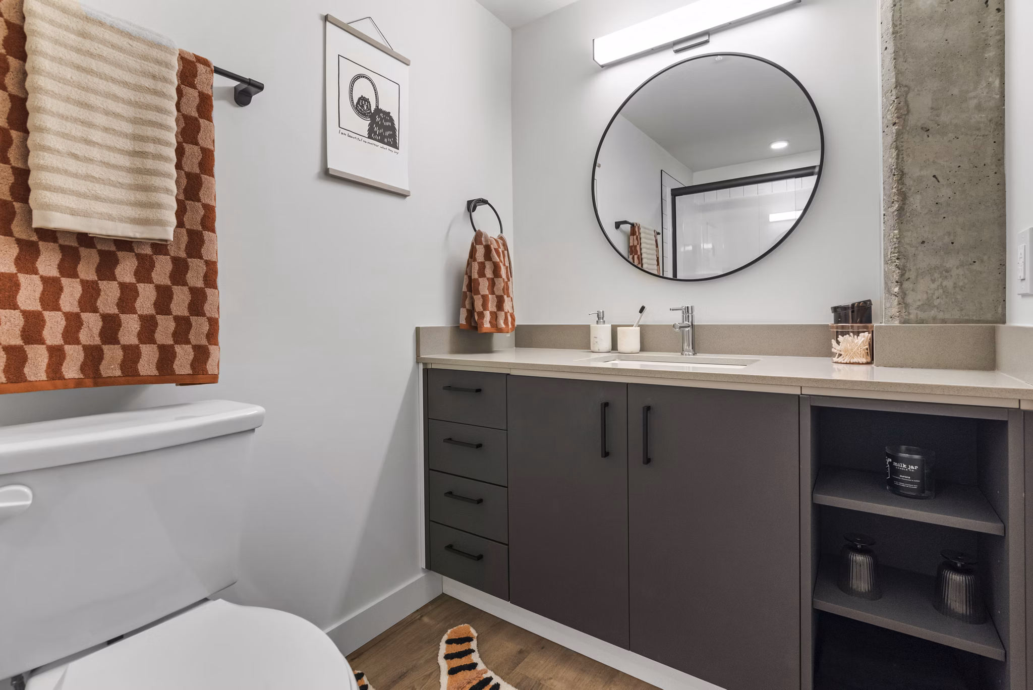 bathroom at Mercury Block Apartments