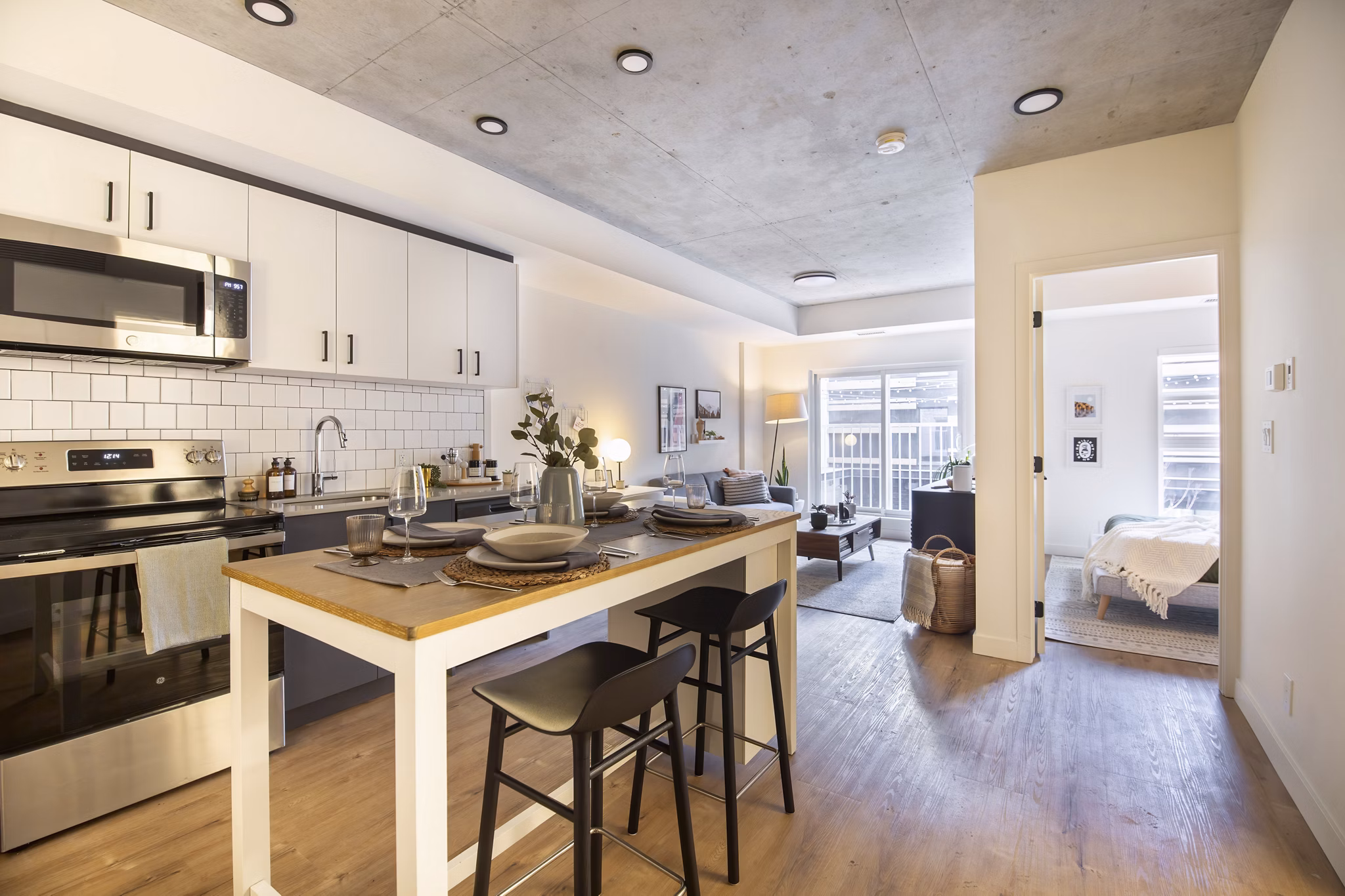 kitchen at Mercury Block Apartments