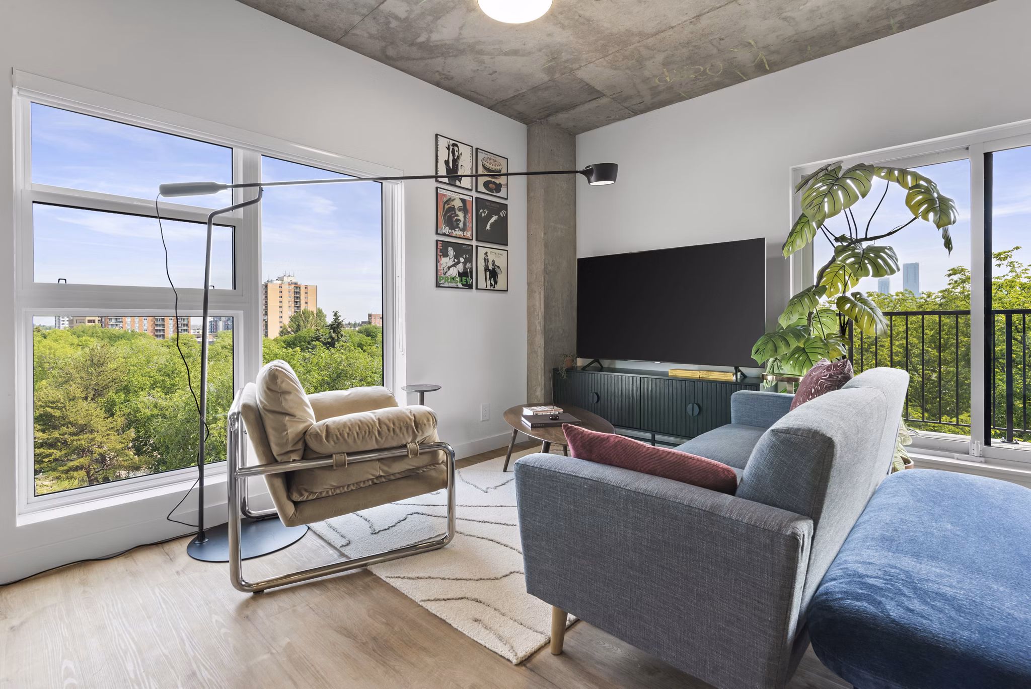 living room at Mercury Block Apartments