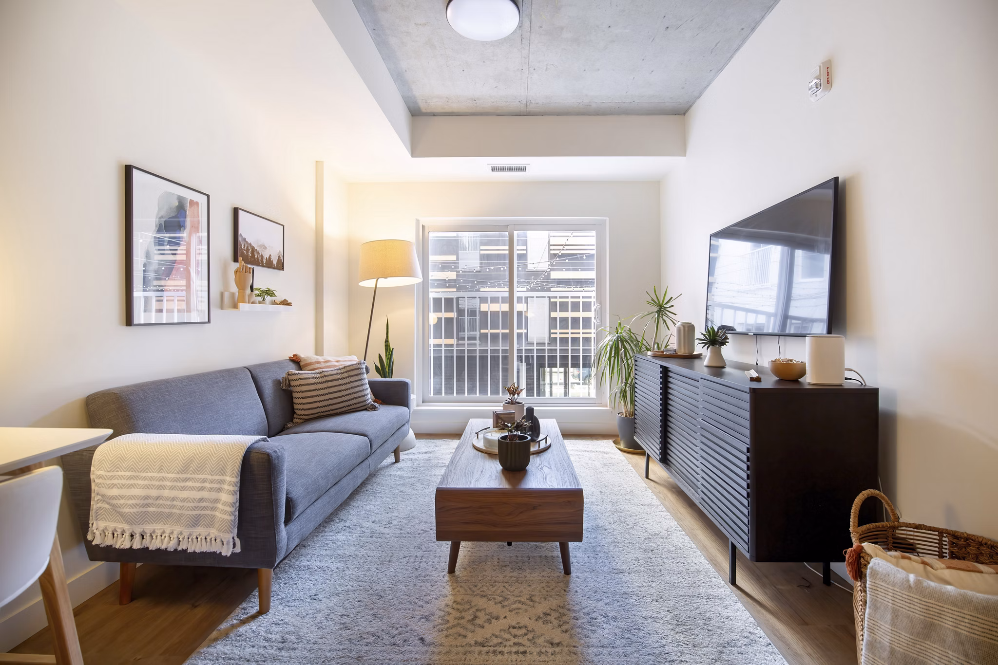 living room at Mercury Block Apartments