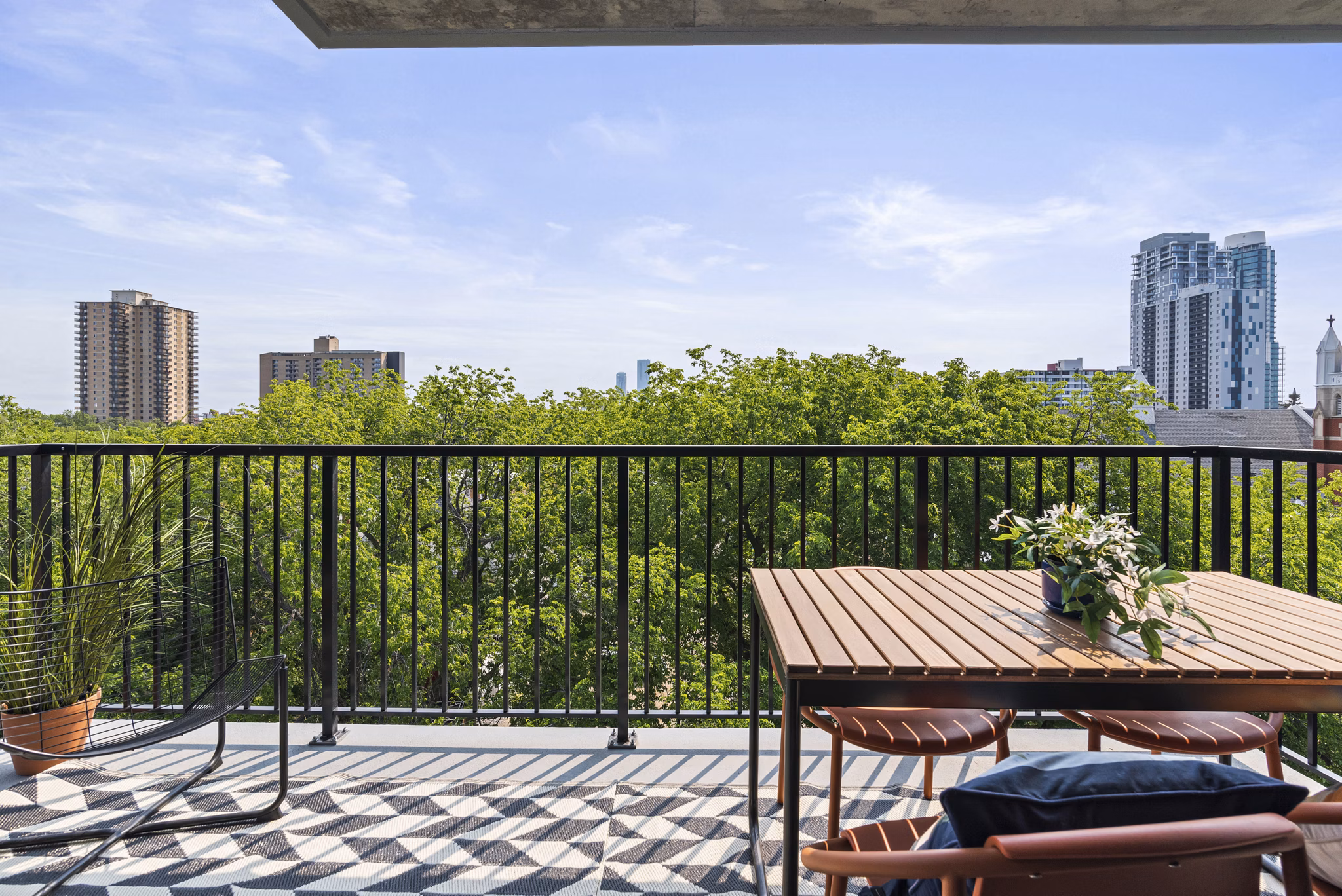 patio at Mercury Block Apartments