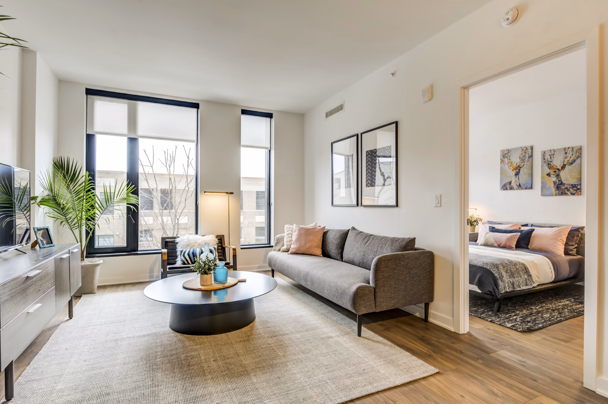 Living Room at Ledger Union Market Apartments