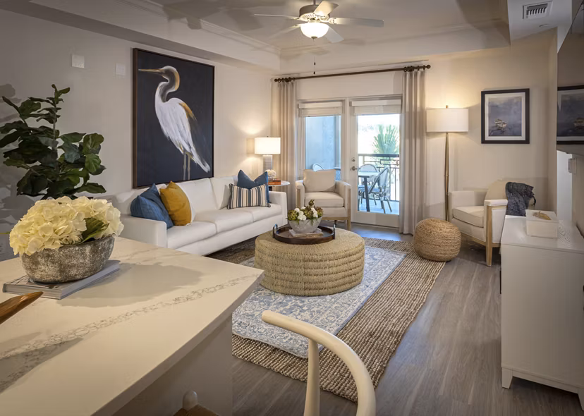 living room at Everleigh Palm Beach Gardens Apartments