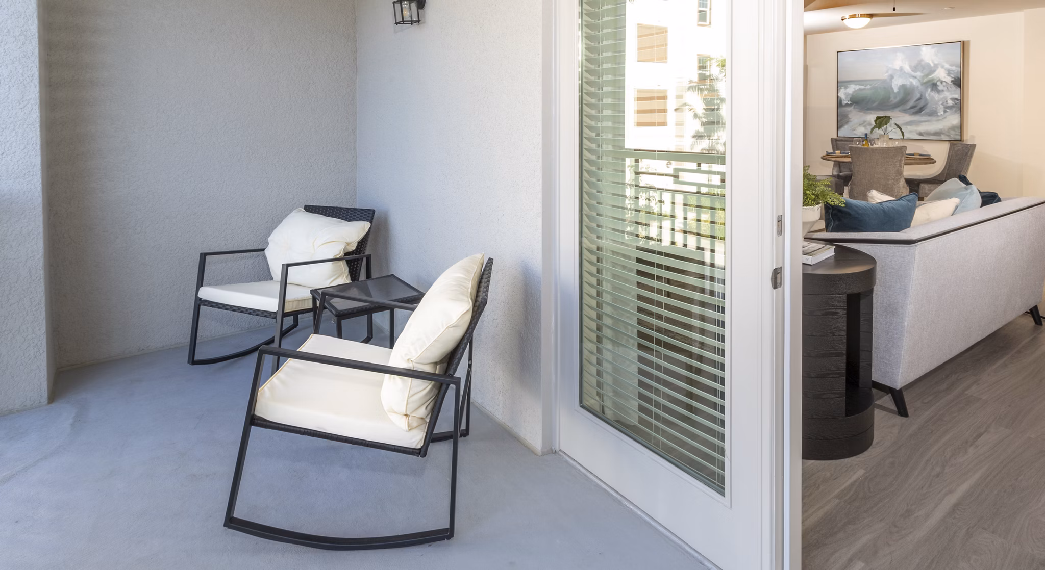 patio at Everleigh Palm Beach Gardens Apartments