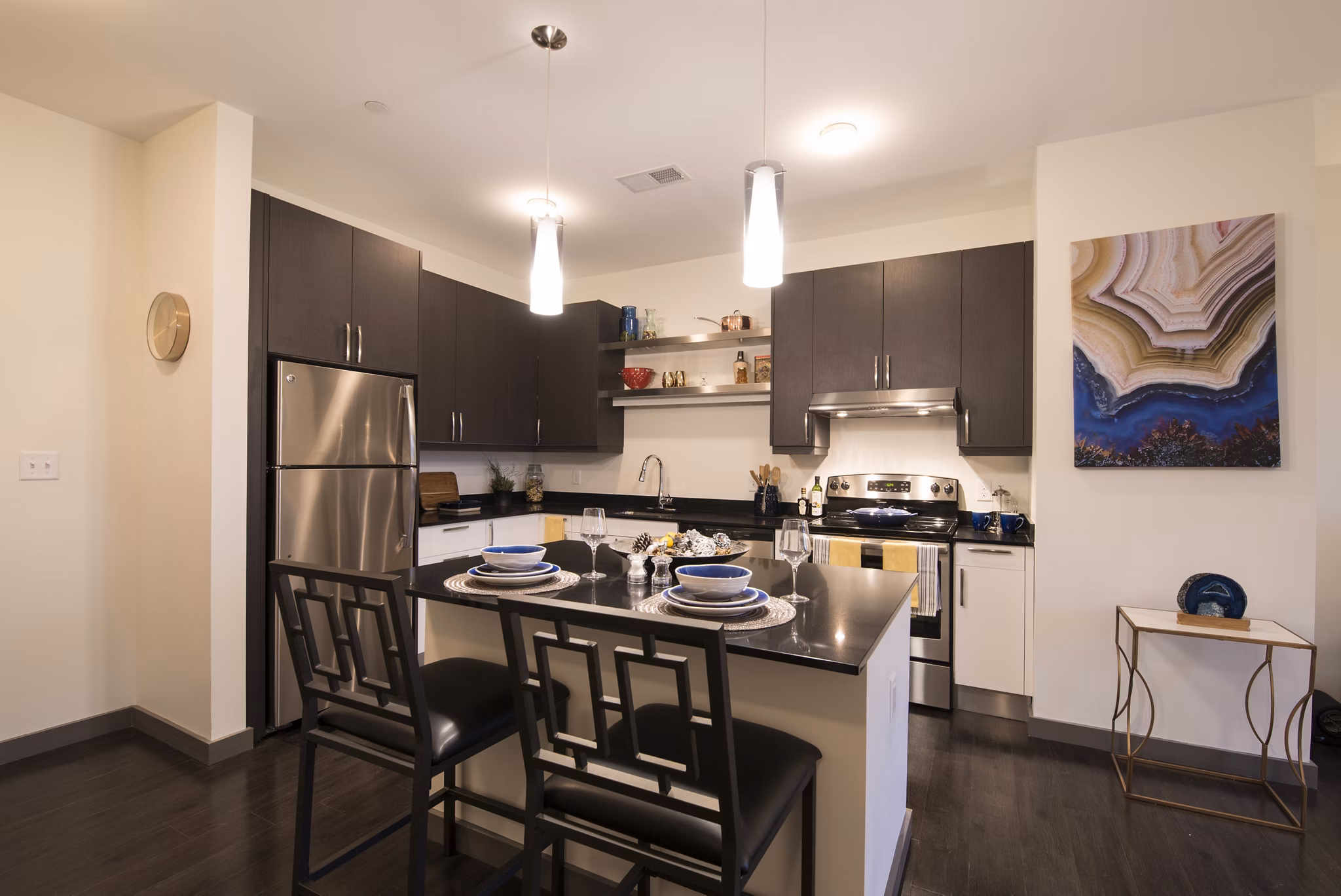 kitchen at Deco Apartments