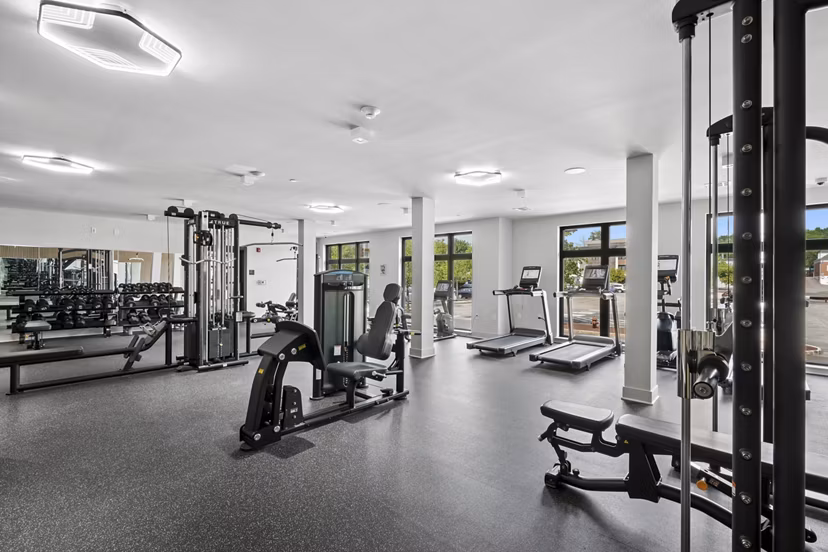 fitness center at Clarus Berkeley Heights Apartments