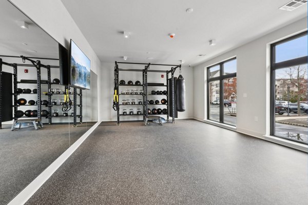 fitness center at Clarus Berkeley Heights Apartments