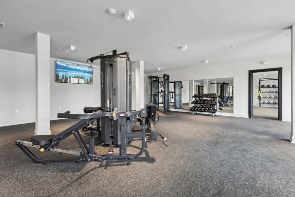 fitness center at Clarus Berkeley Heights Apartments