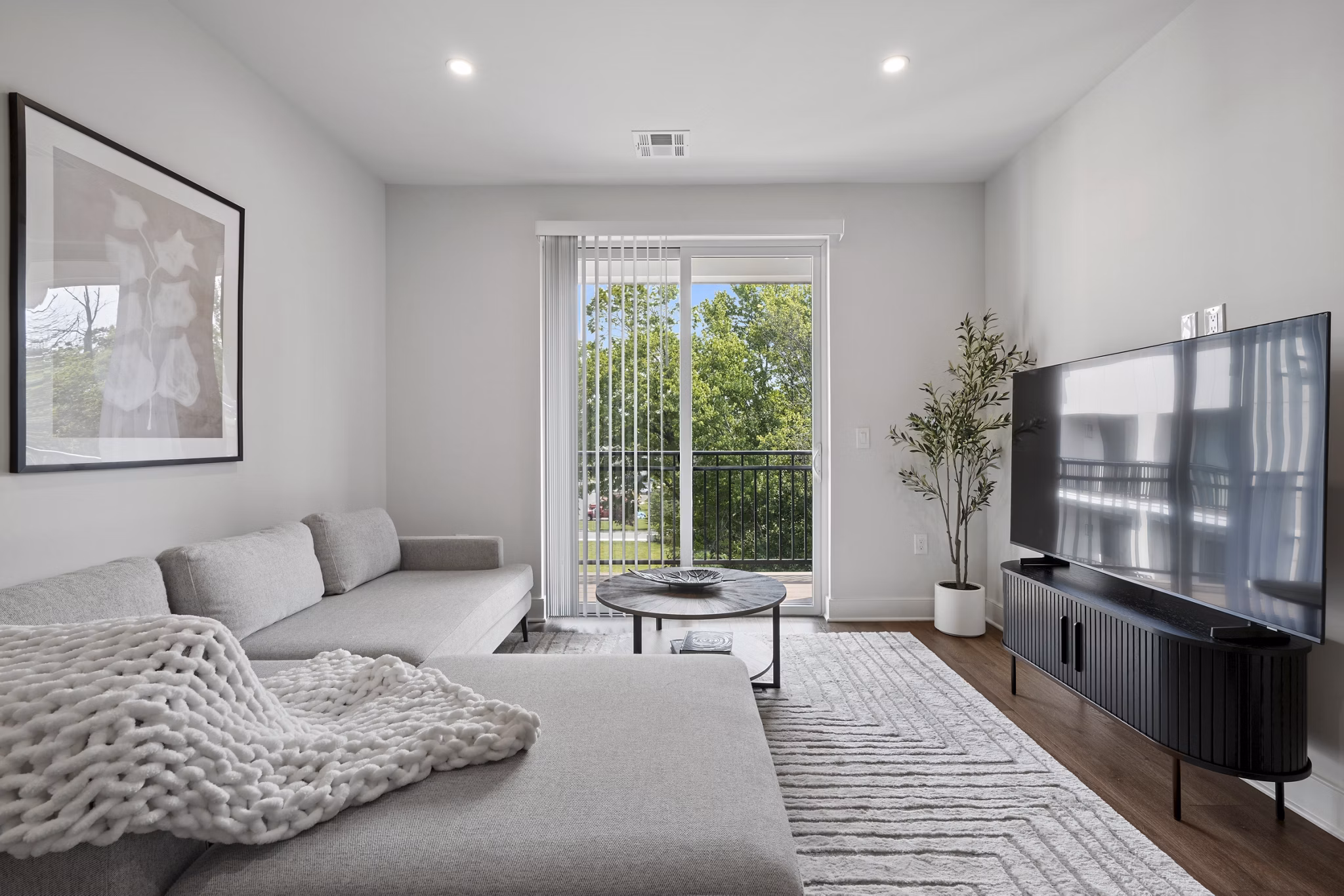 Living Room at Berkeley House Apartments