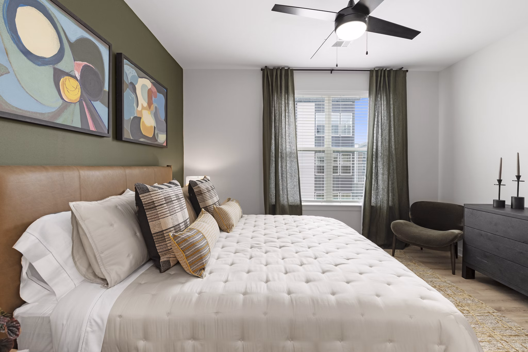 Bedroom at Alexan Overlook Apartments