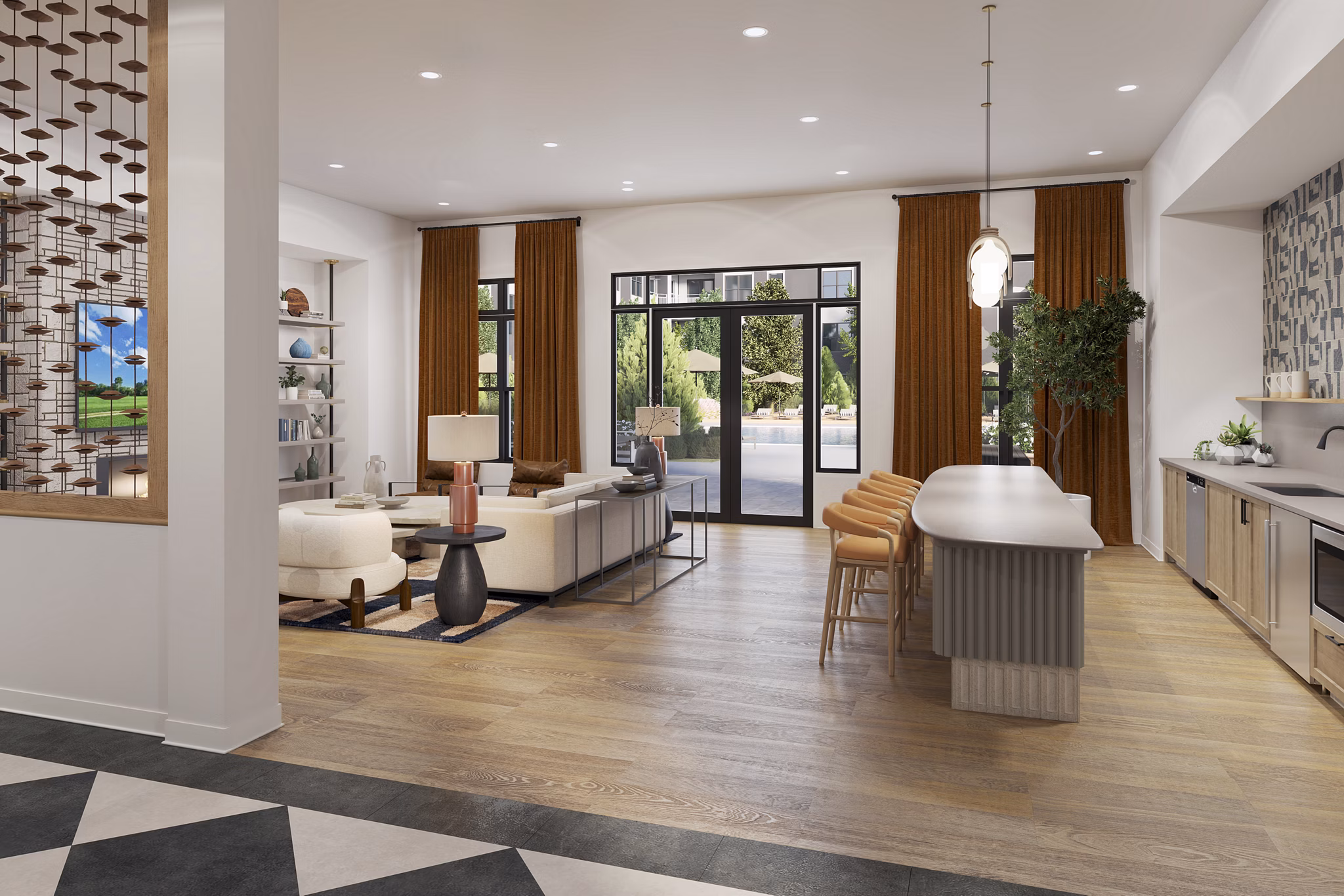 clubhouse at Alexan Overlook Apartments 