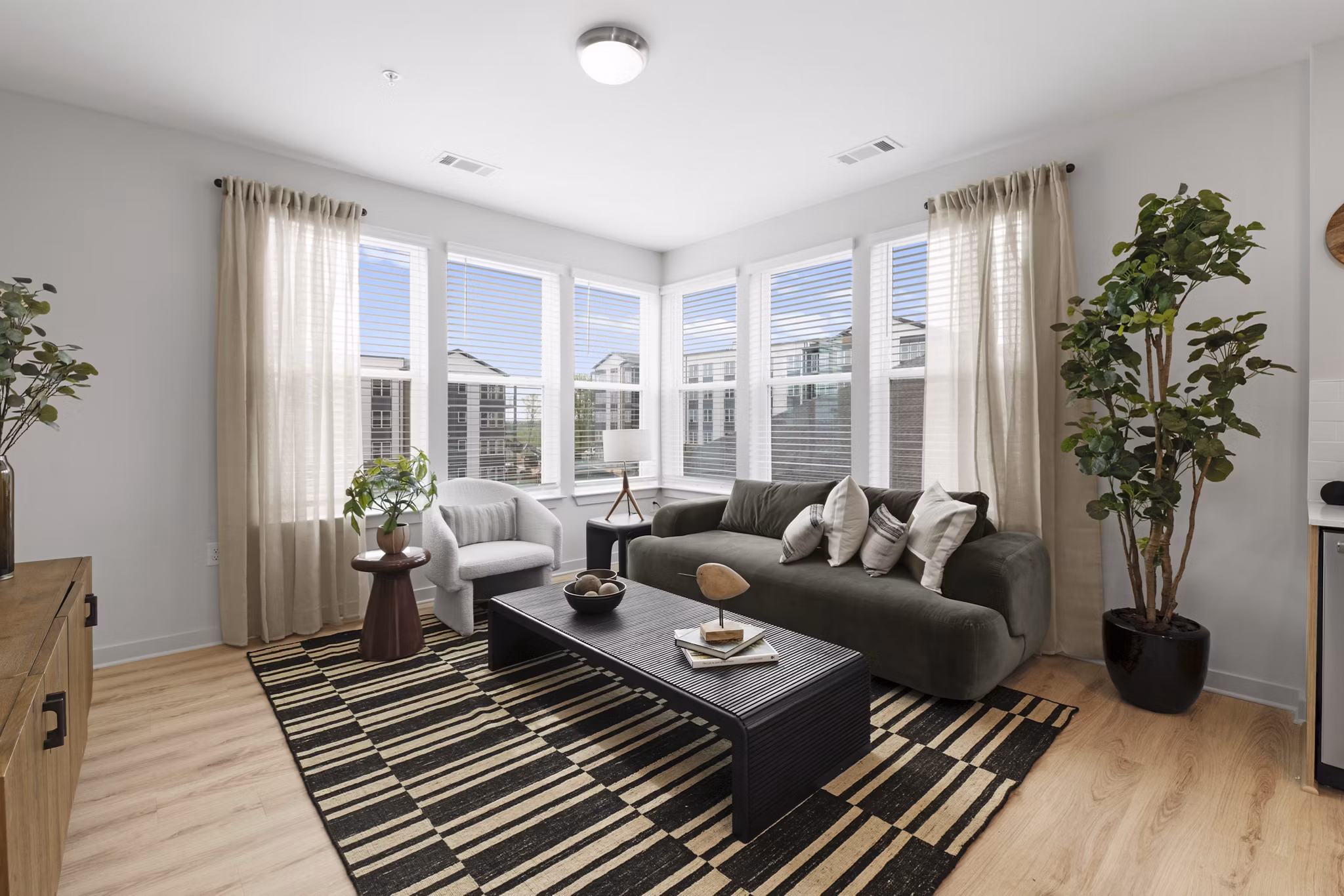 Living Room at Alexan Overlook Apartments