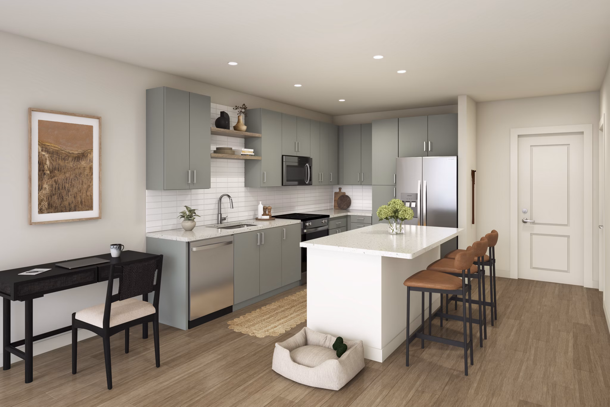 living room at Alexan Overlook Apartments 