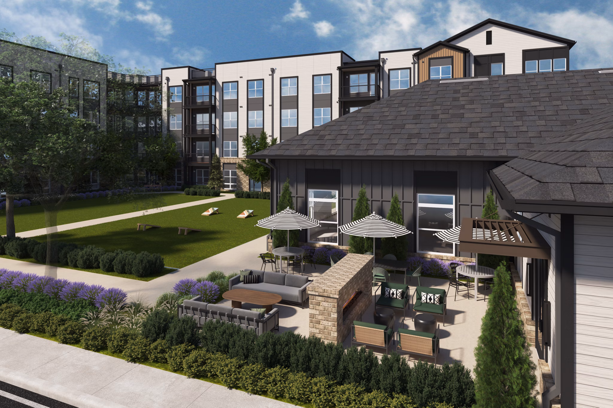 patio at Alexan Overlook Apartments 