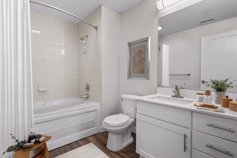 bathroom at Elevate on 5th Apartments
