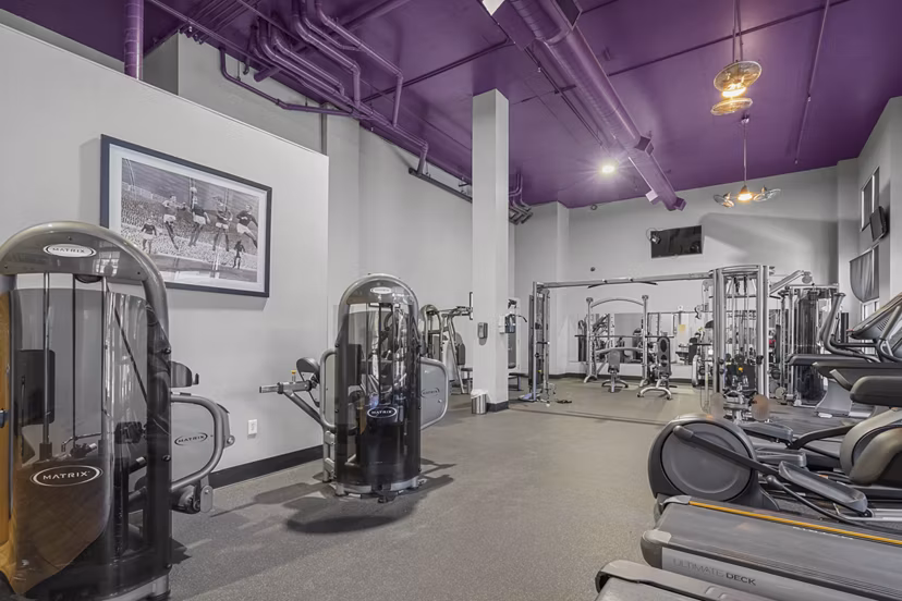 fitness center at Elevate on 5th Apartments