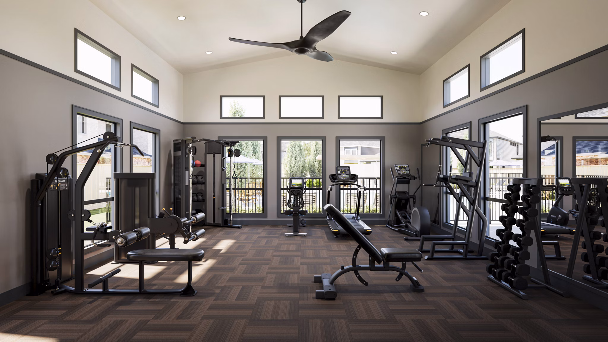 fitness center at Summerwell Marvida Apartments 