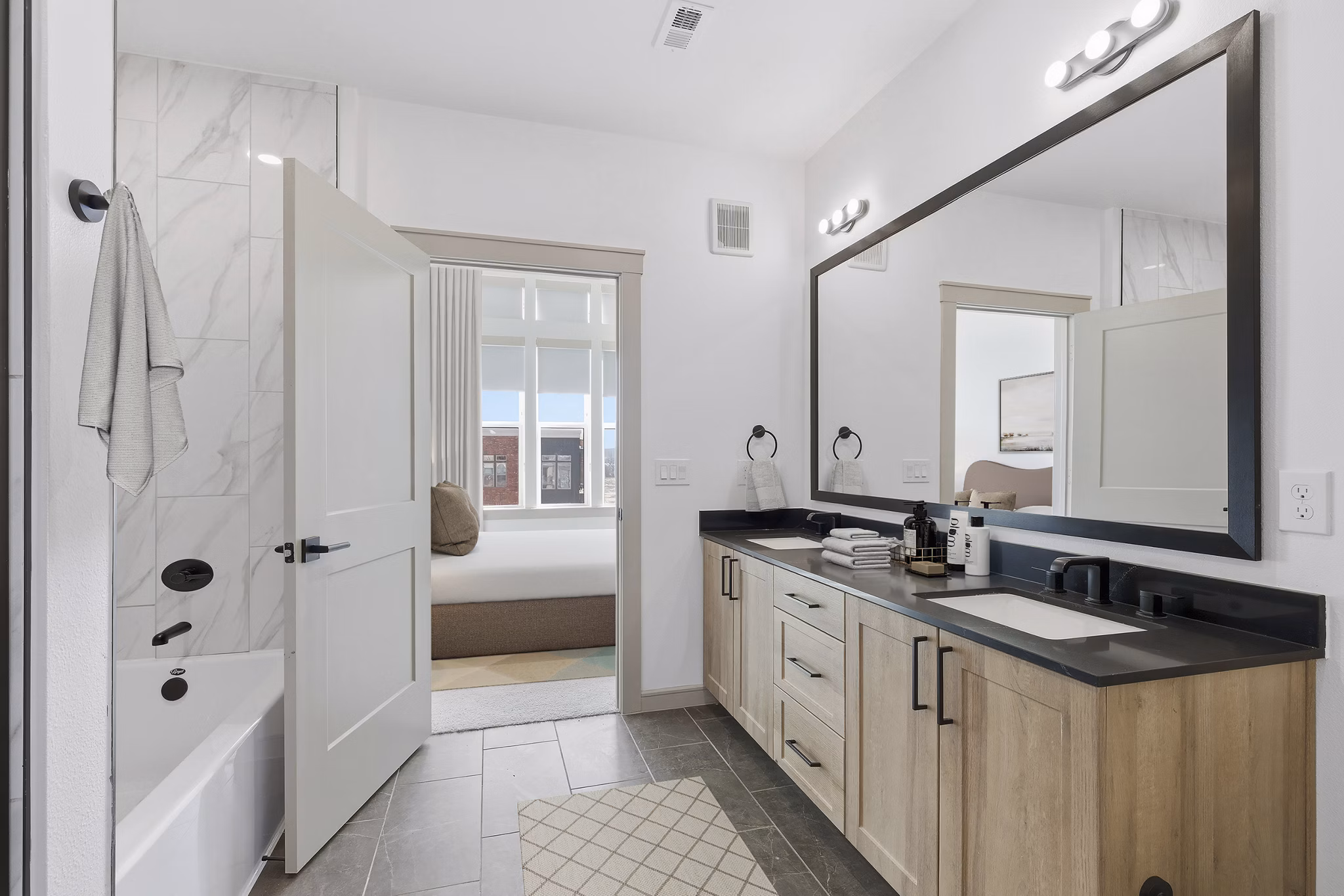 bathroom at The Buckley Apartments