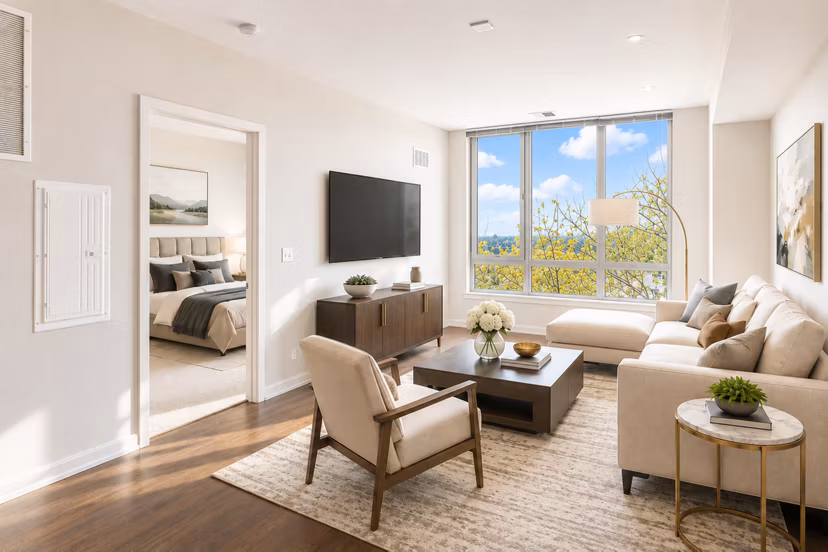 living room at One Ardmore Apartments