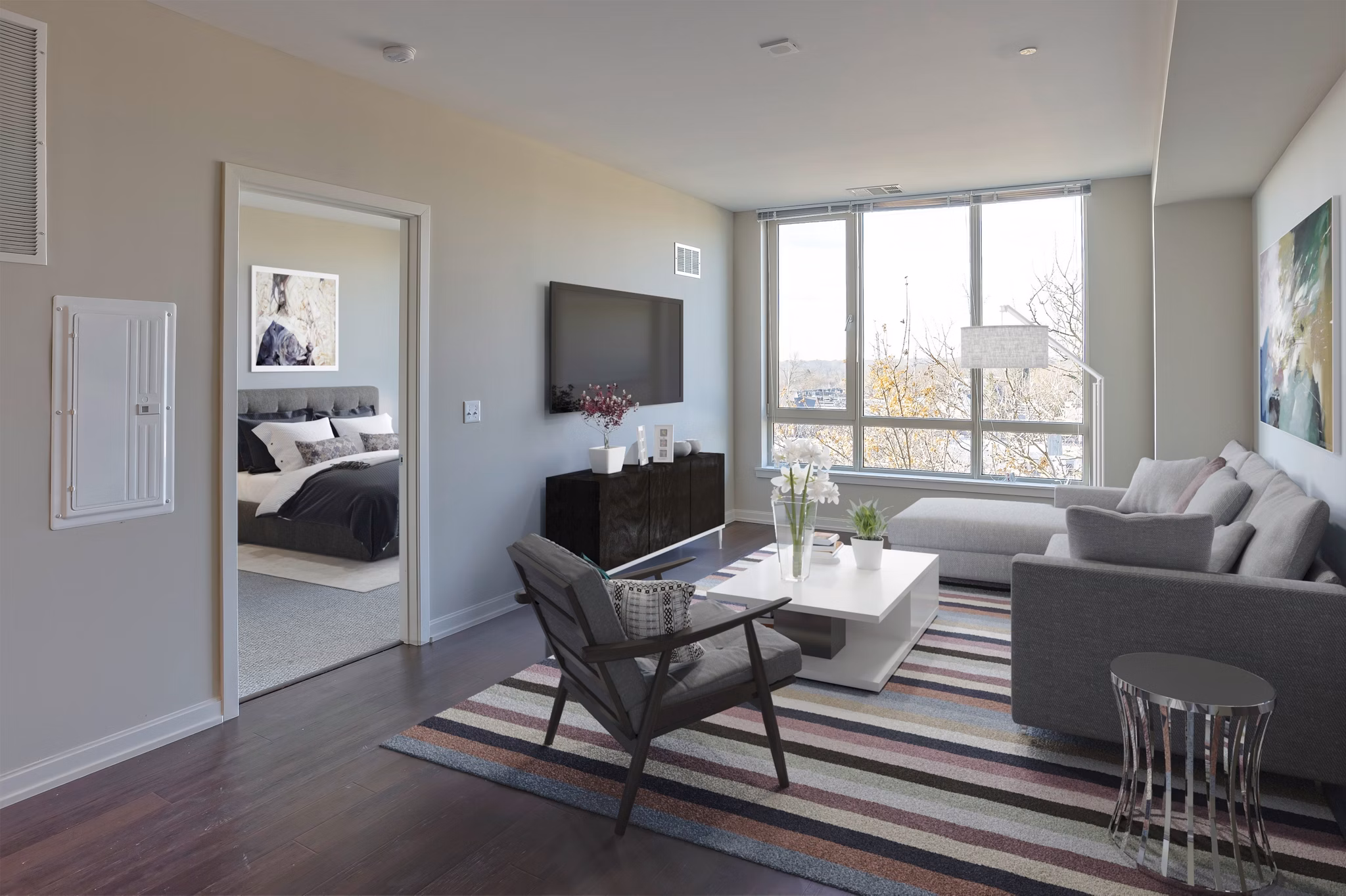 living room at One Ardmore Apartments