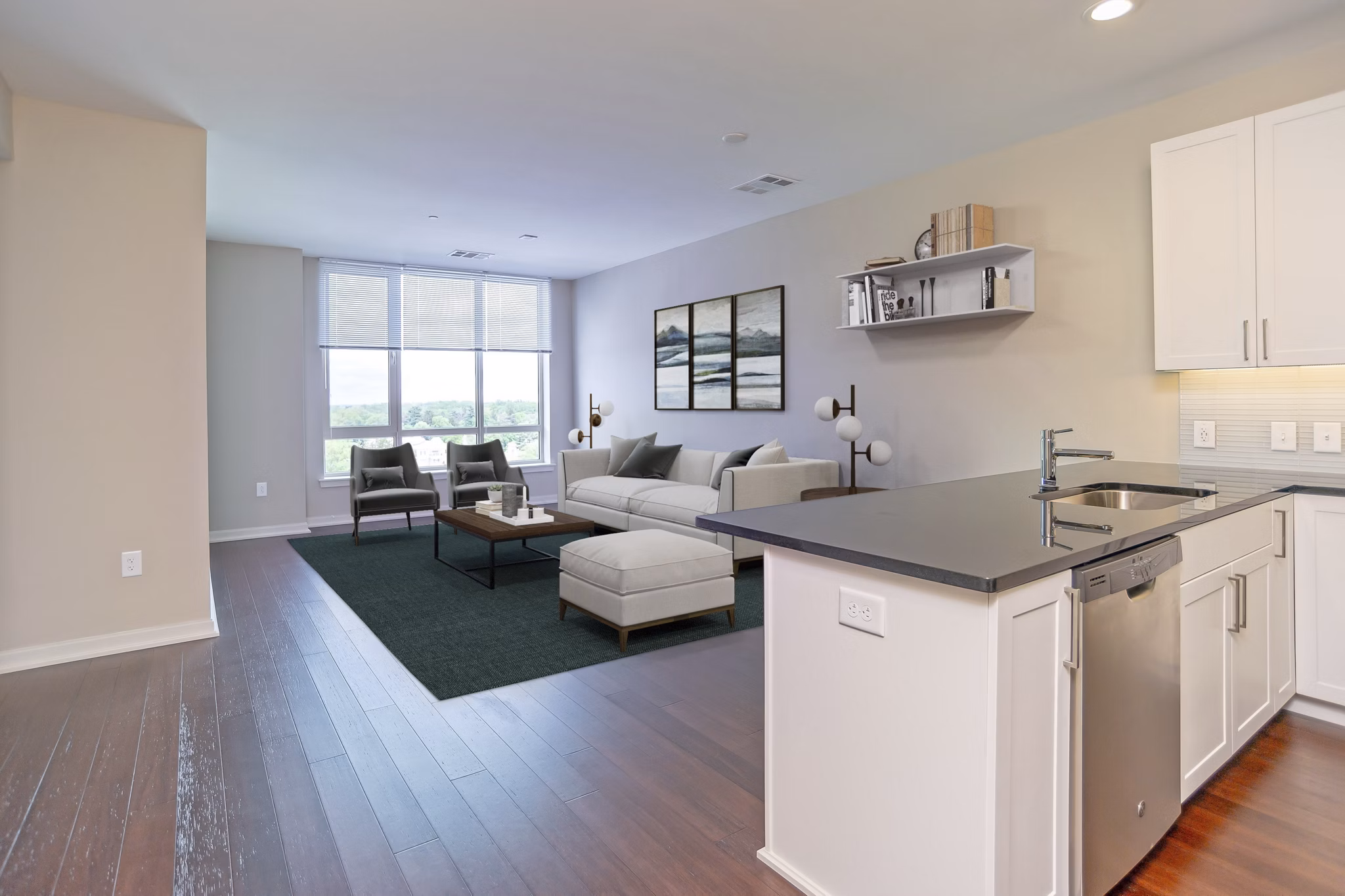 living room at One Ardmore Apartments