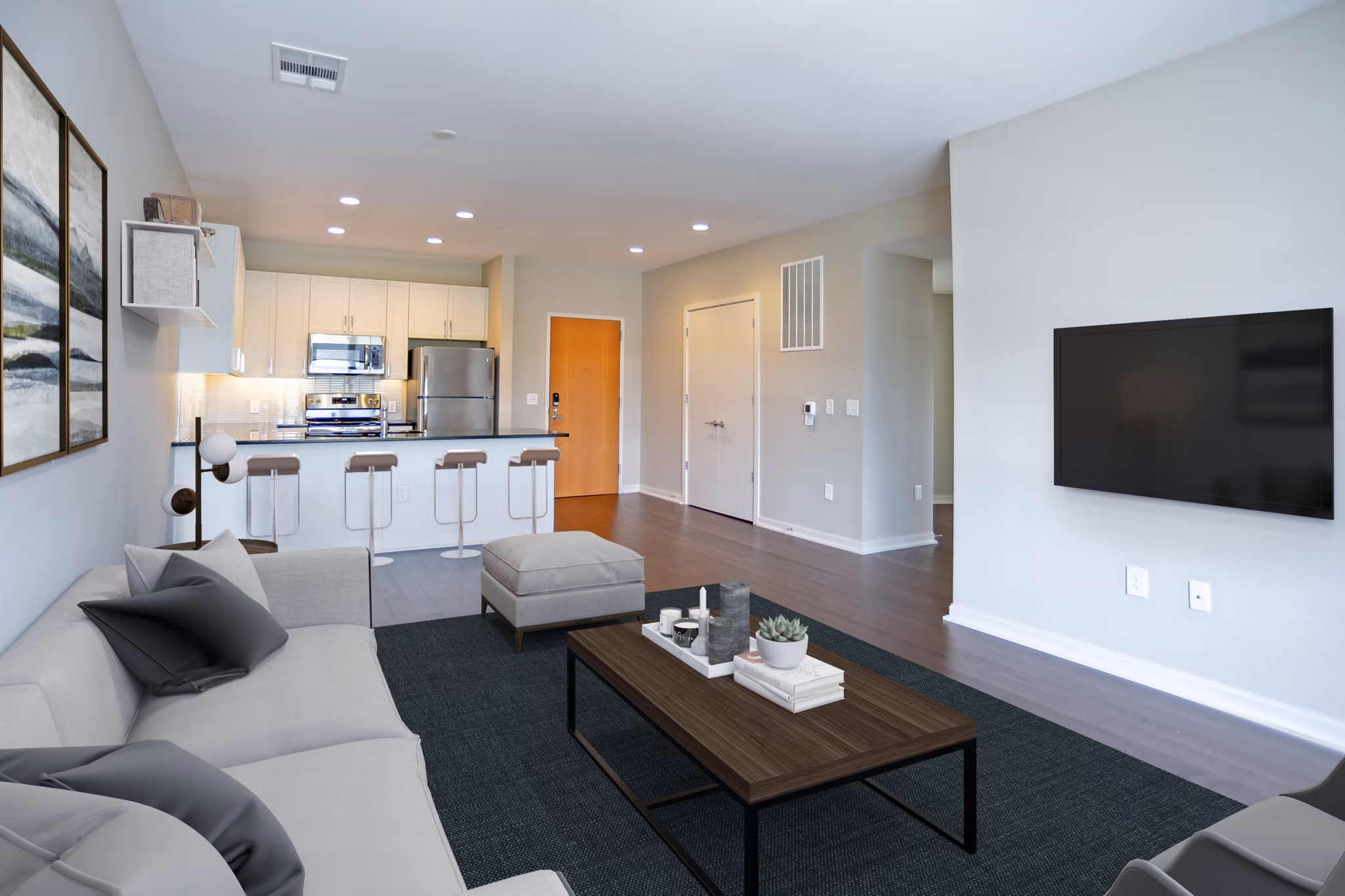 living room at One Ardmore Apartments