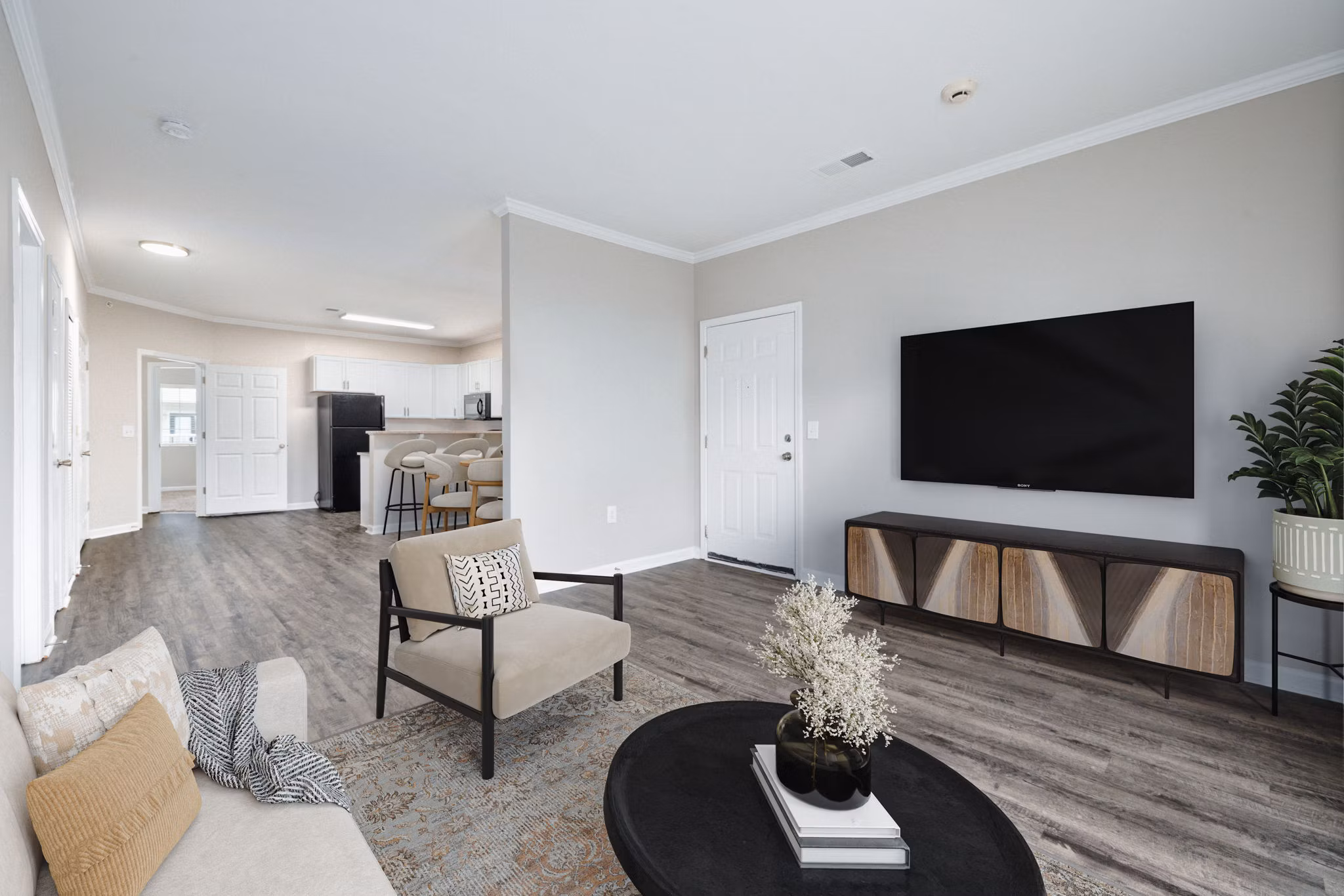 Living Room at The Summit on 401 Apartments