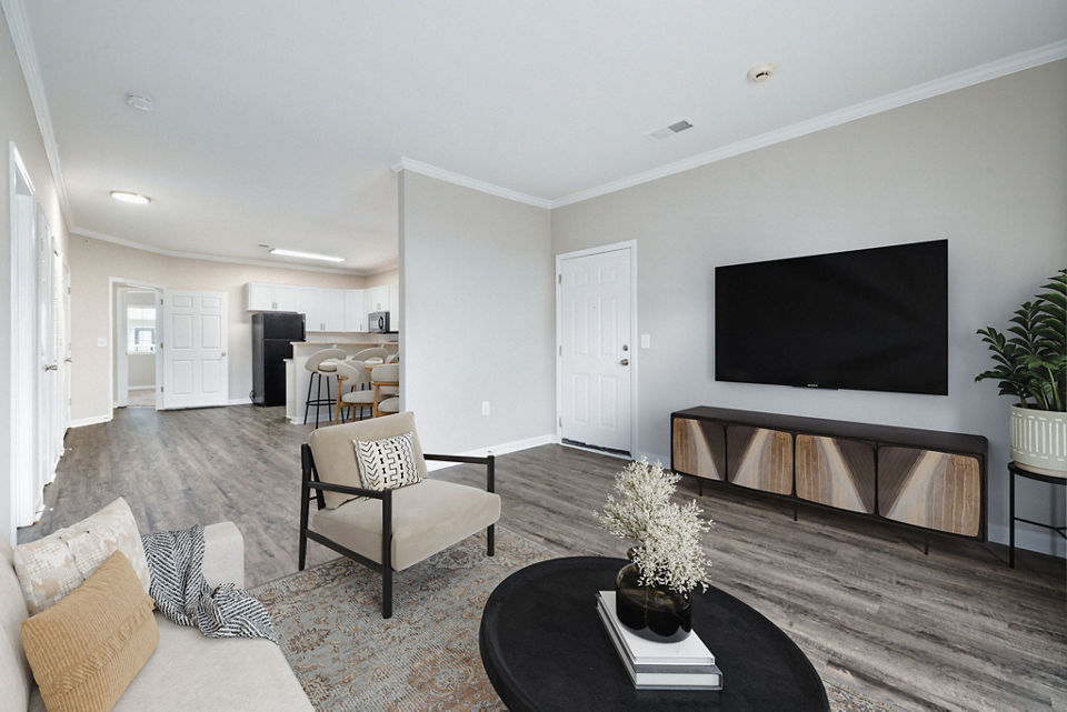 living room at The Summit on 401 Apartments 