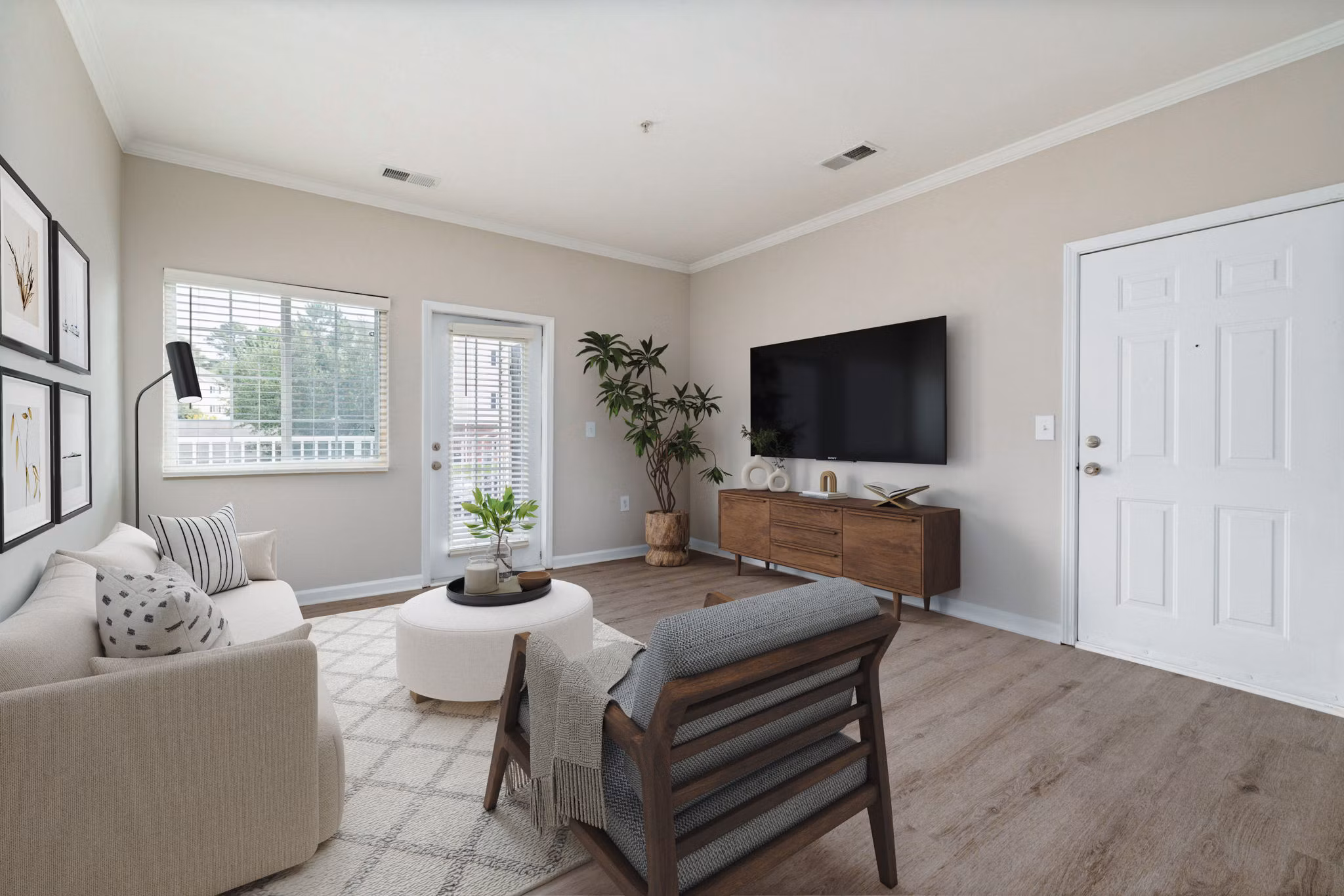 Living Room at The Summit on 401 Apartments