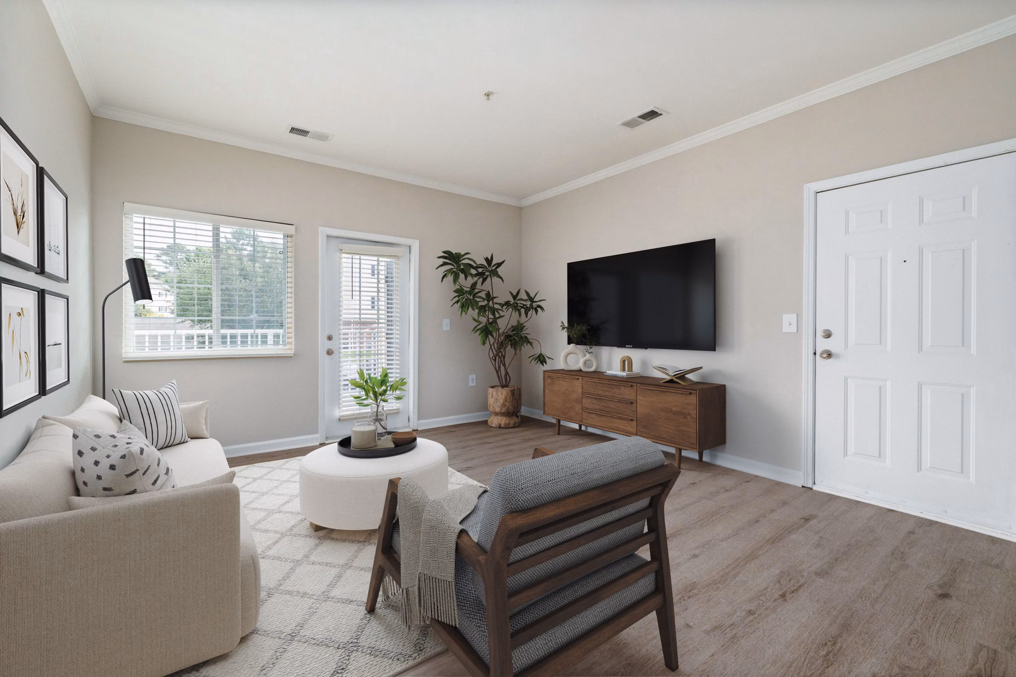 Living Room at The Summit on 401 Apartments