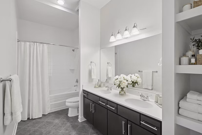 bathroom at Millennium at National Landing Apartments