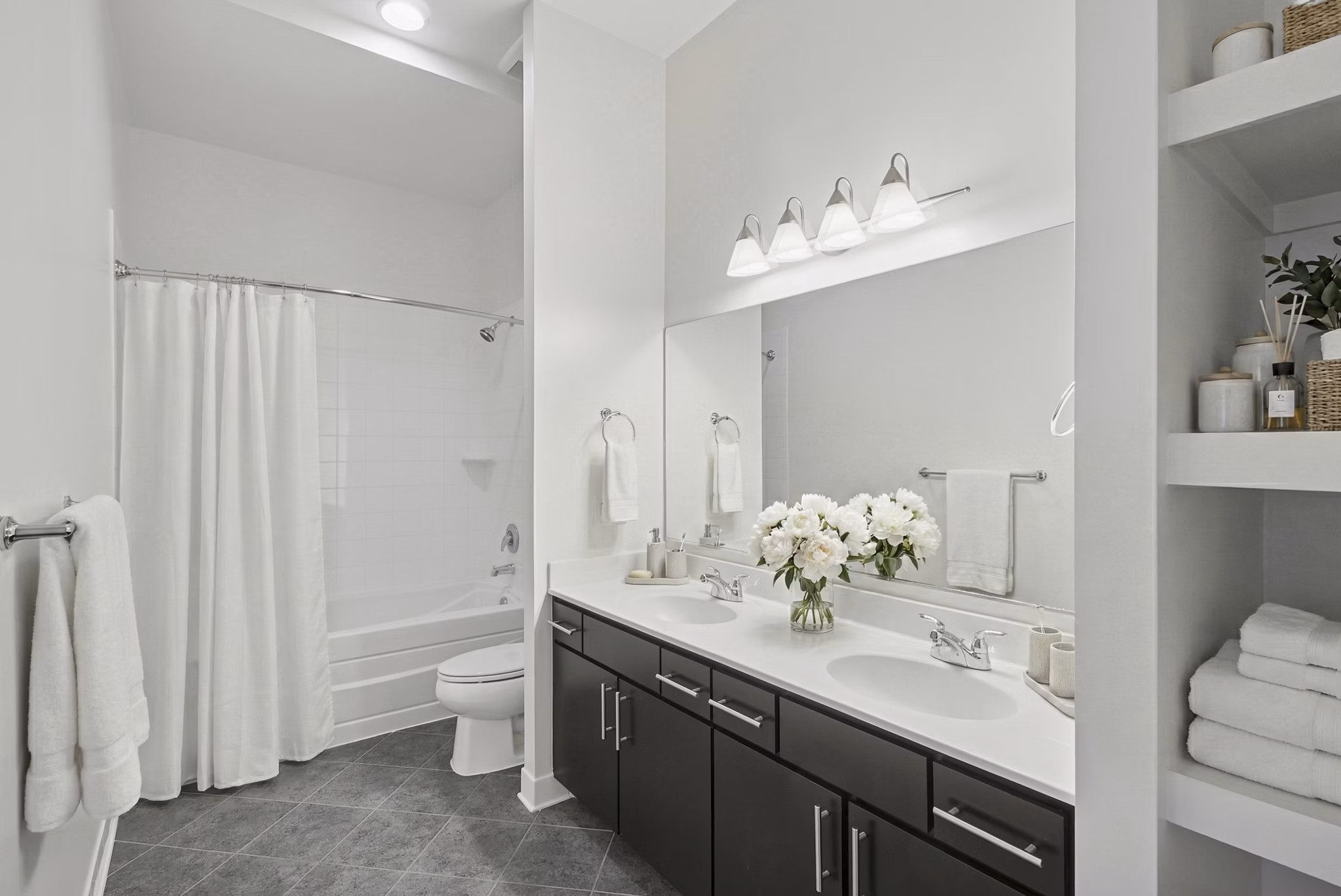 bathroom at Millennium at National Landing Apartments