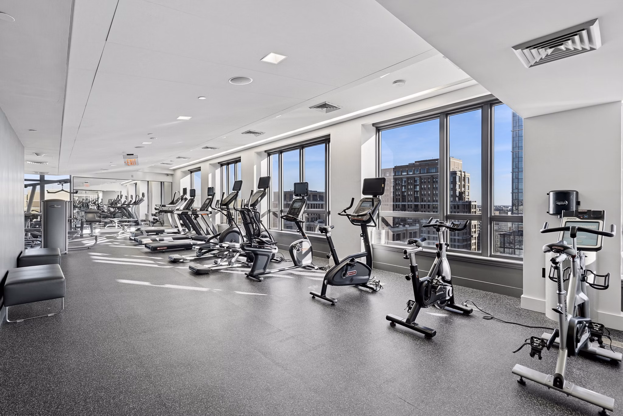 fitness center at Millennium at National Landing Apartments